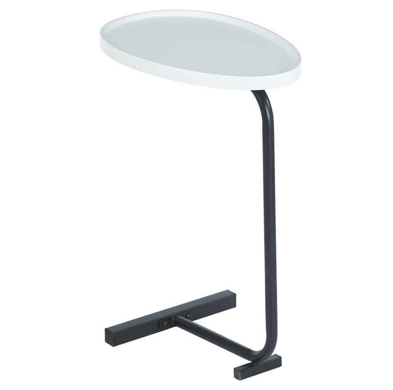 Kisasztal, fehér/fekete, ABERY