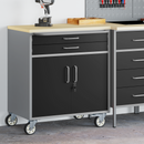vidaXL Trolley Rolling Workbench Fekete és Szürke 75 x 45 x 85 cm