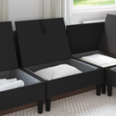 vidaXL Középső Sofa tárolóval Fekete Bársony
