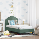 vidaXL Gyerekágy keret fejtámlával Tengeri Zöld 70 x 140 cm Bársony