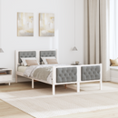vidaXL Ágykeret fejtámlával Világosszürke 135 x 190 cm Tömör fenyőfa