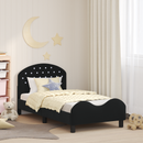 vidaXL Gyerekágy kerettel fejtámlával Fekete 80 x 160 cm Bársony