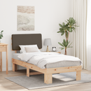 vidaXL Ágykeret Kárpitozott Fejtámlával Tópszínű 90 x 190 cm