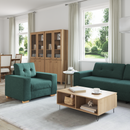 vidaXL Kanapé 3 pcs Sötétzöld 221 x 80 x 80 cm Lábbal kevert anyag
