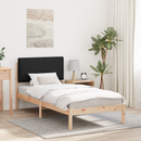 vidaXL Ágykeret Kárpitozott Fejtámlával Fekete 80 x 200 cm Tömör fenyő