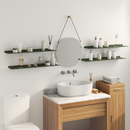 vidaXL Lebegő polc 4 pcs Olajzöld 80 x 18 x 2,5 cm Acél