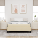 vidaXL Boxrugós ágy Krém 140 x 200 cm szövet
