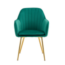 Dizájn fotel, smaragd Velvet szövet/gold króm-arany, ADLAM NEW