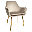 Étkezőfotel, szürkésbarna taupe Velvet szövet/gold króm-arany, ADLAR
