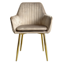 Étkezőfotel, szürkésbarna taupe Velvet szövet/gold króm-arany, ADLAR