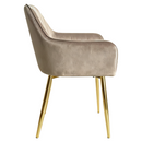 Étkezőfotel, szürkésbarna taupe Velvet szövet/gold króm-arany, ADLAR