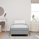 vidaXL Boxrugós ágy matracmal Világosszürke 90 x 200 cm szövet
