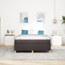 vidaXL Ágykeret matracmal Sötét Barna 140 x 200 cm szövet