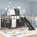 vidaXL Gyerekek Loft Ágykerete Egyszínű Fekete 75 x 190 cm Fém