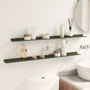 vidaXL Lebegő polc 2 pcs Olajzöld 100 x 9 x 2,5 cm Acél