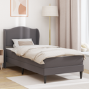 vidaXL Ágykeret fejtámlával Szürke 90 x 200 cm Műbőr
