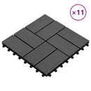 vidaXL Faszegély járólap 11 pcs Szürke 30 x 30 cm WPC
