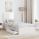 vidaXL Tárolós Ágy fejtámlával fiókkal Fehér 90 x 200 cm Faanyag