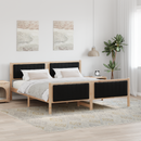 vidaXL Ágykeret fejtámlával Barna és fekete 180 x 200 cm Tömör fenyőfa