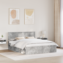 vidaXL Ágykeret fejtámlával Beton 160 x 200 cm Tömör fenyőfa