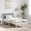 vidaXL Ágykeret Fehér és világosszürke 100 x 200 cm Tömör fenyőfa