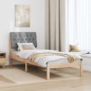 vidaXL Ágykeret Kárpitozott Fejtámlával fejtámlával Barna 75 x 190 cm