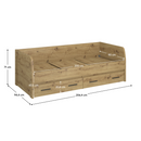 Ágy 2S, 90x200, artisan tölgy, AIRON