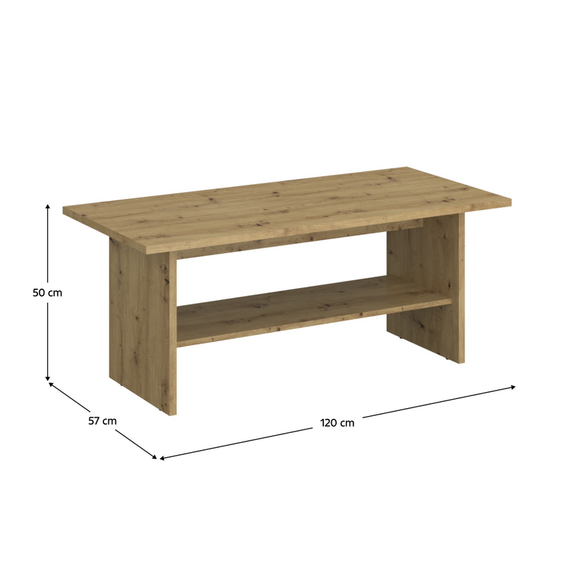 Dohányzóasztal 120, artisan tölgy, AIRON