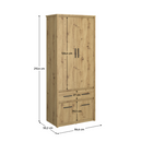 Szekrény 4D1S/50, artisan tölgy, AIRON