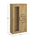 Alacsony vitrin 2D1W1S, artisan tölgy, AIRON