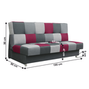 Kanapé, bordó színű anyag/szürke, ALABAMA