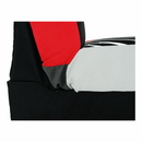 Kanapé ágyfunkcióval és ágyneműtartóval, szövet piros, ALABAMA