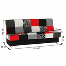 Kanapé ágyfunkcióval és ágyneműtartóval, szövet piros, ALABAMA