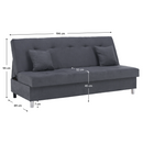 Kihúzható kanapé, szürke, ALADA