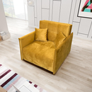 Kinyitható fotel, mustár színű szövet Riviera, ALANA