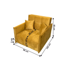 Kinyitható fotel, mustár színű szövet Riviera, ALANA