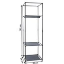 Polcállvány, fém/szövet, fekete, ALBUS