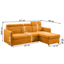 Kinyitható ülőgarnitúra, mustárszínű, ALECHANDRO A ROH