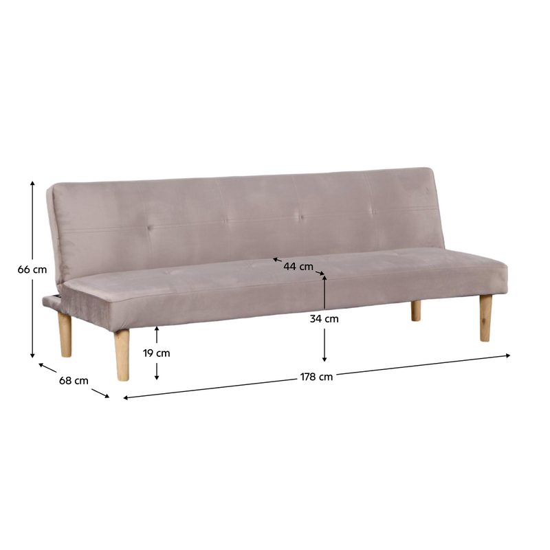 Kanapé széthúzhatós, barnásszürke Taupe/tölgy, ALIDA