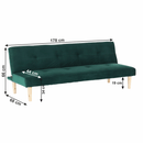 Kanapé széthúzhatós, smaragd/tölgy, ALIDA