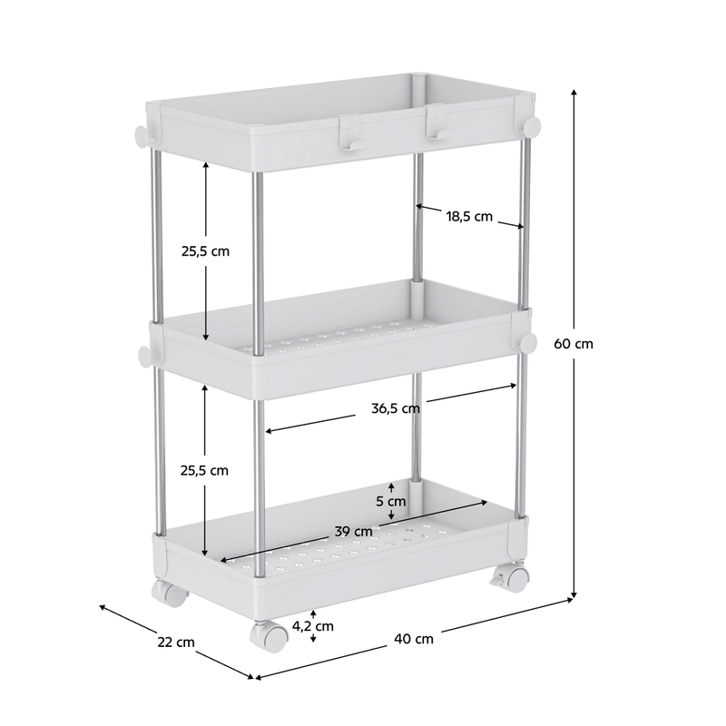 Mozgatható polc, fehér, ALIOL TYP 1