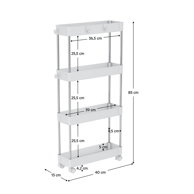 Mozgatható polc, fehér, ALIOL TYP 2