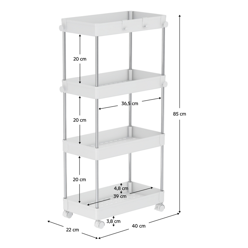 Mozgatható polc, fehér, ALIOL TYP 3