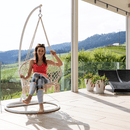 Függő szék, pamut+fém/fehér, AMADO 2 NEW