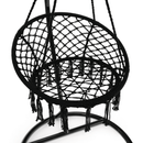 Függő szék, pamut+fém/fekete, AMADO 2 NEW