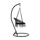 Függő szék, pamut+fém/fekete, AMADO 2 NEW