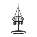 Függő szék, pamut+fém/fekete, AMADO 2 NEW