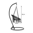 Függő szék, pamut+fém/fekete, AMADO 2 NEW