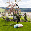 Függő szék, pamut+fém/fekete, AMADO 2 NEW