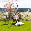 Függő szék, pamut+fém/fekete, AMADO 2 NEW